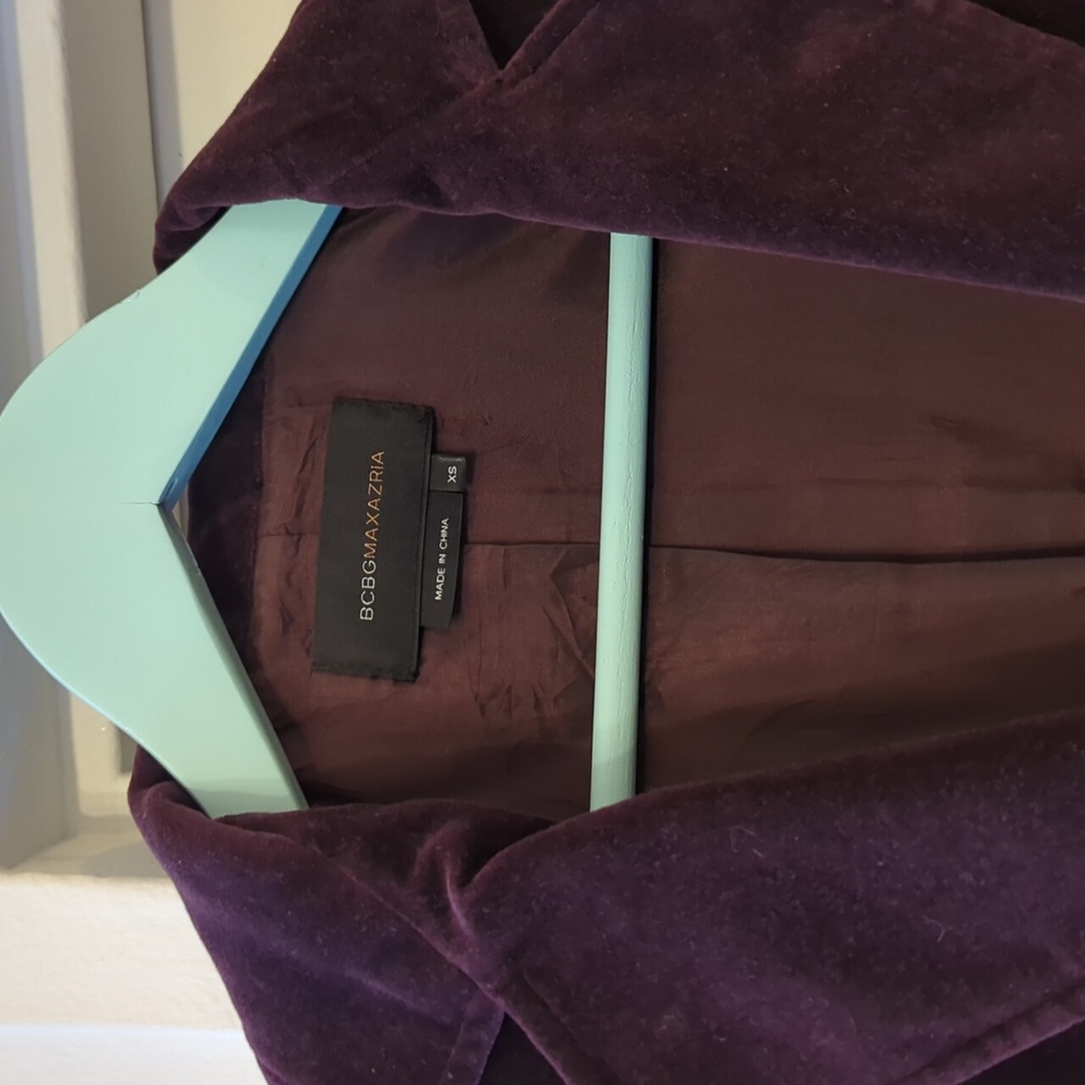 BCBGMaxAzria Purple Velvet Full Suit XS 4 - Picture 2 of 8